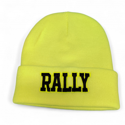 RALLY kötött visszahajtott sapka, neonsárga